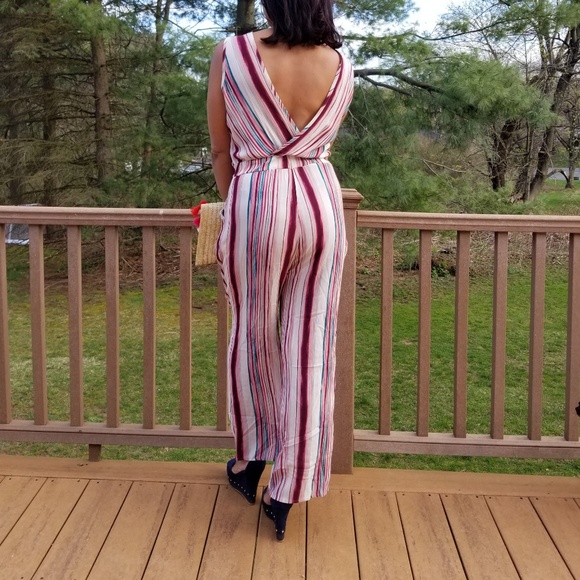 Multi color stripe jumpsuit - Picture 3 of 4